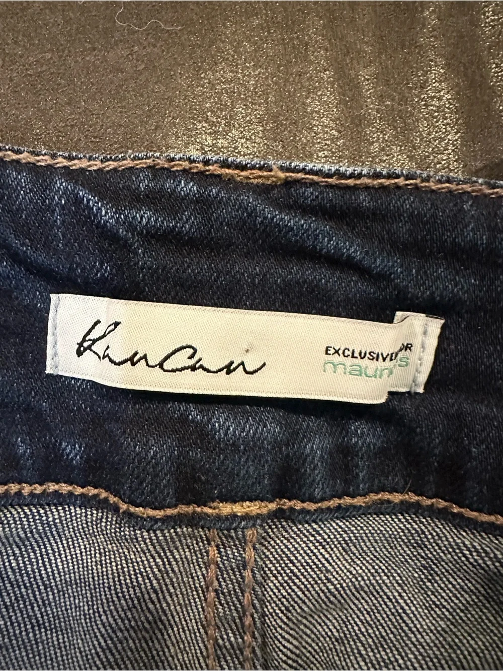 Kancan Dark Wash Frayed Hem Women's Shorts - Size 28